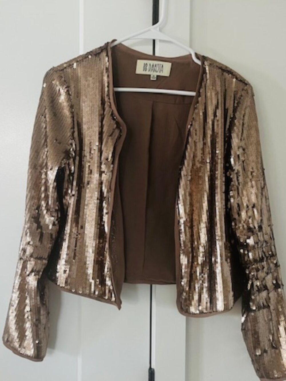 copper colored sequin Jacket BB Dakota M